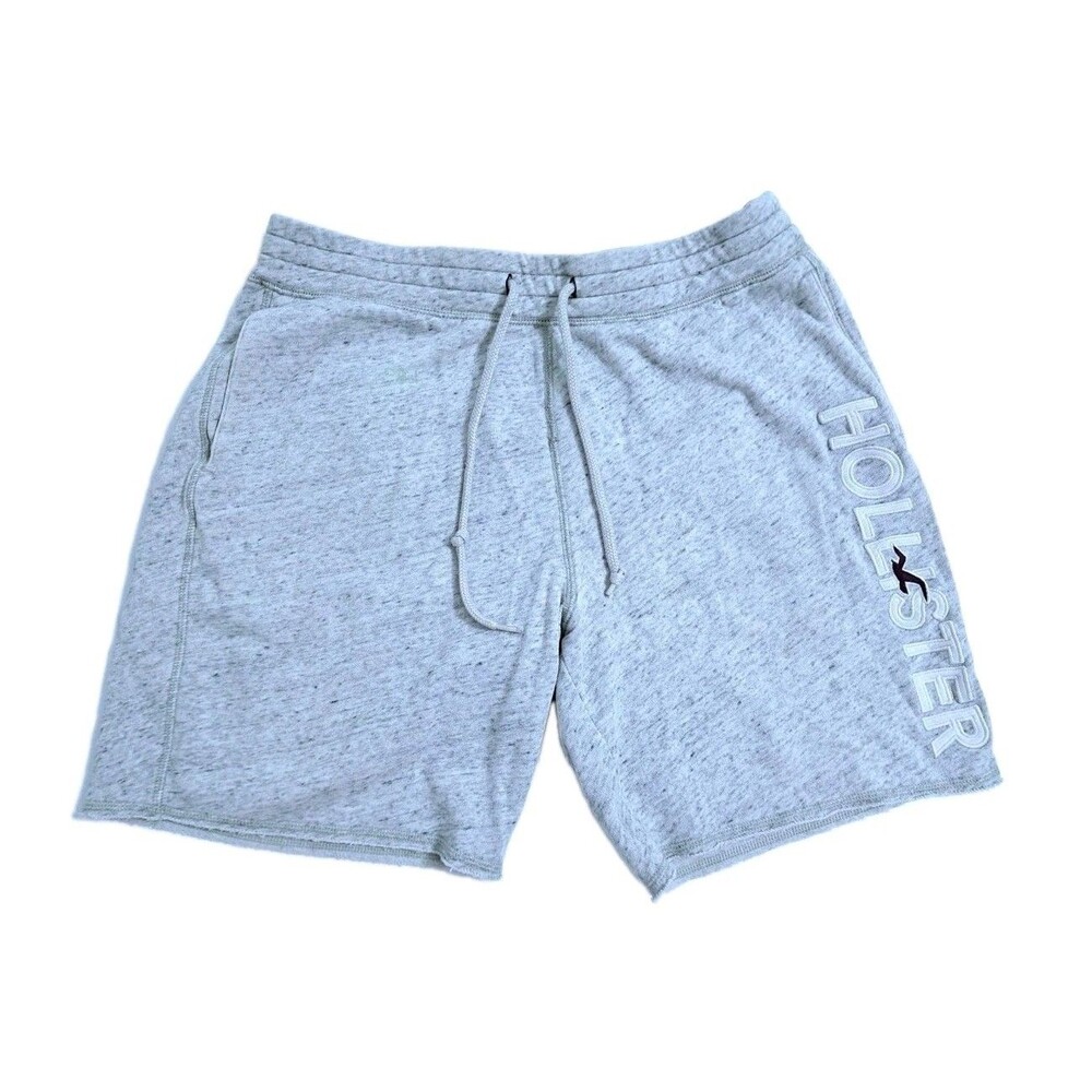 Hollister Sweatshorts Men's Medium Gym Run Gray Retro Vintage Pull On Drawstring